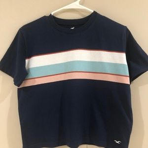 Hollister Striped Cropped Tee